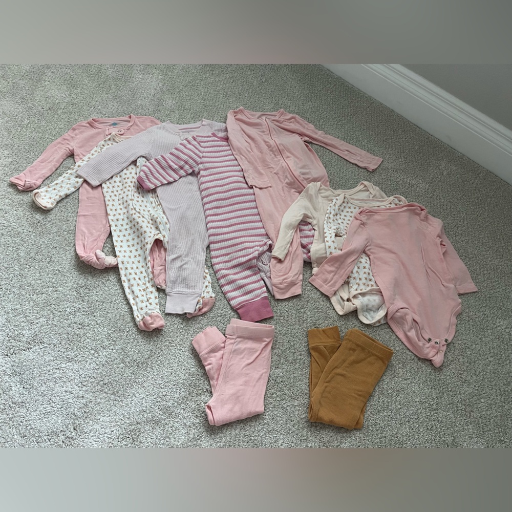 Cloud Island Baby and Toddler Girl 9 Piece Modal Clothing Bundle